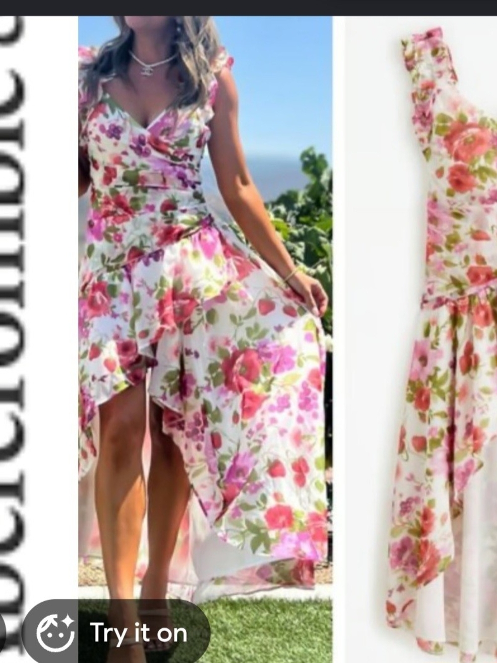 Abercrombie & Fitch Pink Floral High-Low Dress